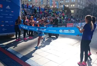 La peruana Inés Melchor batió récord en la Maratón de Santiago 