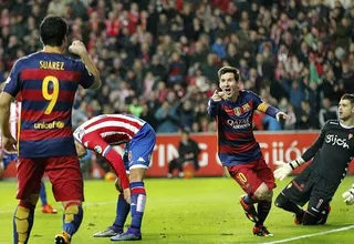 Con goles de Messi y Suárez, Barcelona superó 3-1 al Sporting de Gijón