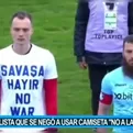 Futbolista turco se negó a vestir una camiseta contra la guerra