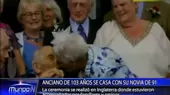 Anciano de 103 años se casa con su novia de 91 - Noticias de 91-anos