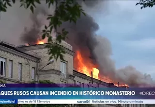 Ataques rusos causan incendio en monasterio de Ucrania