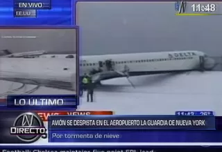 Avión se despista en el aeropuerto LaGuardia de Nueva York