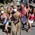 Indígenas y policías se enfrentaron con flechas y gases frente al Congreso en Brasilia