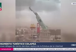 Brasil: réplica de la Estatua de la Libertad colapsó por ráfagas