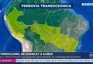 Brasil y China evaluarán línea férrea entre Bahía y Chancay