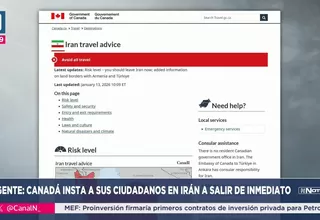 Canadá pide a sus ciudadanos salir de Irán