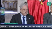 Chile: Sebastián Piñera convocó plebiscito para decidir si se cambia la Constitución - Noticias de plebiscito