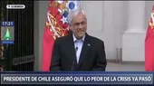 Chile: Sebastián Piñera dice que lo peor de la crisis ya pasó - Noticias de sebastian-pinera
