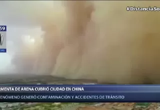 Una inmensa tormenta de arena cubrió una provincia de China