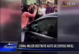 China: mujer destruye auto de esposo infiel