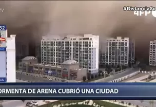 China: Una tormenta de arena cubrió una ciudad