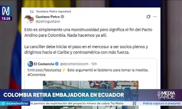 Colombia retira embajador de Quito por aranceles del 100%