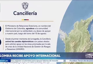Comunidad internacional envía ayuda a Colombia tras terremoto