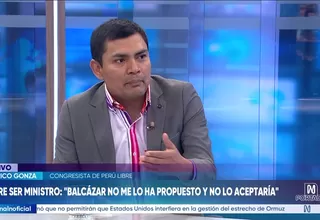 Congresista Américo Gonza descarta asumir Ministerio de Justicia