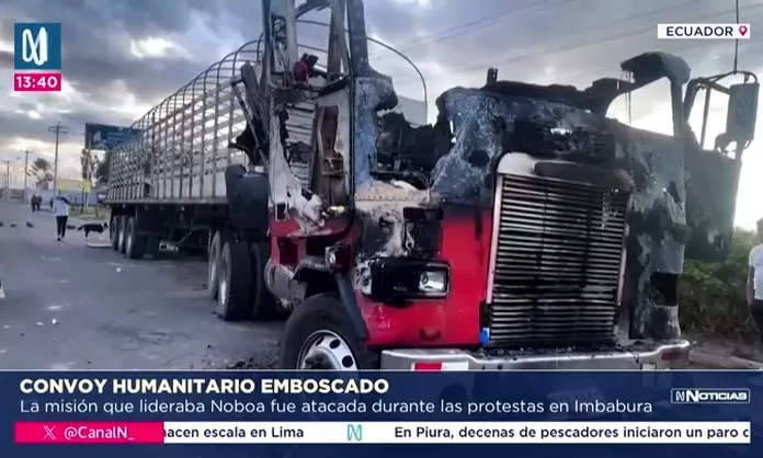 Convoy presidencial de Daniel Noboa es emboscado en Ecuador en medio de protestas por subsidios