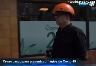 Suecia: Hombre crea un casco para prevenir contagios de COVID-19