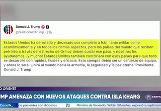 Donald Trump amenaza con nuevos ataques contra isla iraní Kharg