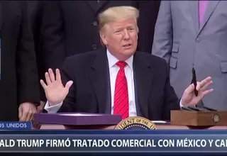 Donald Trump firmó el T-MEC, el nuevo tratado comercial con México y Canadá