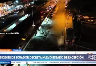 Ecuador: Ordenan un nuevo estado de excepción en diez provincias