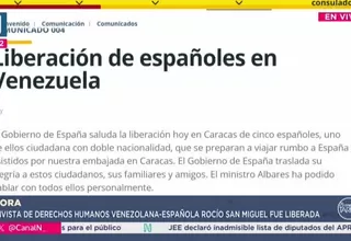 España confirma liberación de cinco de sus ciudadanos en Venezuela