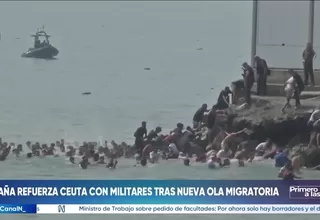 España refuerza Ceuta con militares tras nueva ola migratoria