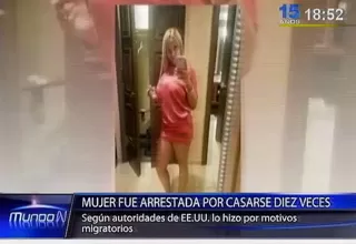 Estados Unidos: arrestan a mujer por casarse 10 veces