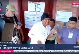 Evo Morales emitió voto nulo en elecciones de Bolivia 2025