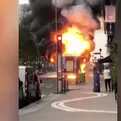 Francia: Bus eléctrico falla y se prende en fuego 