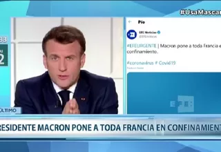 Francia entrará en confinamiento total por cuatro semanas para frenar expansión de la pandemia