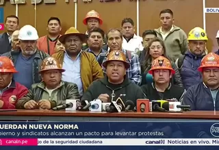 Gobierno de Bolivia anula decreto económico tras acuerdo con sindicatos