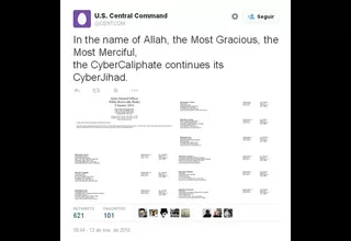 Presuntos hackers de EI intervienen cuenta del Comando Central de Estados Unidos