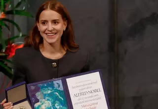 Hija de María Corina Machado recibe el Nobel de la Paz en Oslo