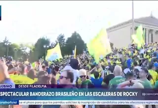 Hinchas de Brasil realizan multitudinario banderazo en Filadelfia