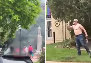 Hombre ataca con lanzallamas a manifestantes en EE. UU.