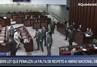 Parlamento de Hong Kong aprueba ley que penaliza falta de respeto al himno chino