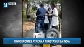 India: Un rinoceronte y su cría atacaron a turistas - Noticias de jada-pinkett-smith