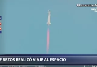 Jeff Bezos llegó el espacio y finalizó con éxito el vuelo con tripulantes de la nave de Blue Origin