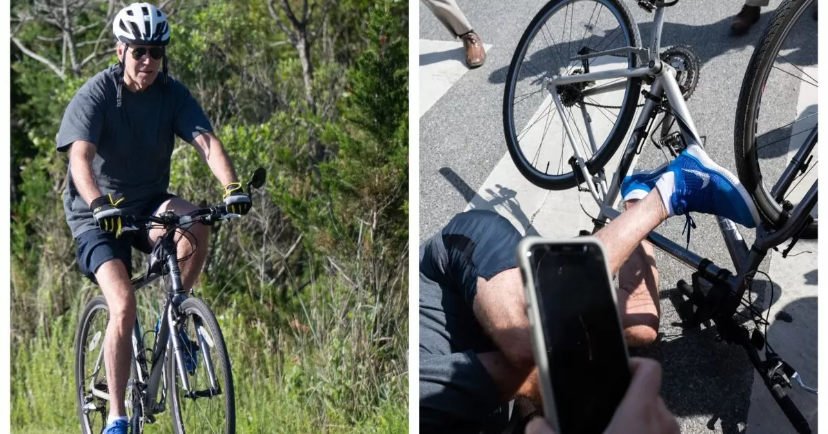 Joe Biden se cae de su bicicleta durante paseo por la playa