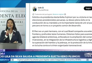 Lula da Silva felicita a Keiko Fujimori por victoria electoral