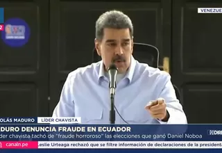 Maduro califica como “fraude horroroso” la reelección de Noboa