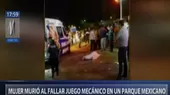 México: mujer murió al fallar juego mecánico en parque de diversiones - Noticias de juego-paranormal
