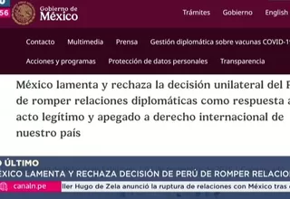 México rechaza decisión del Perú de romper relaciones