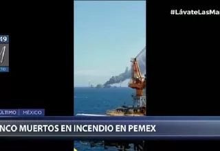 Sube a cinco la cifra de muertos por el incendio en una plataforma de Pemex en el golfo de México