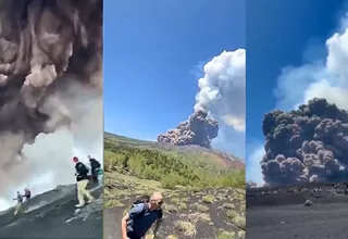 Monte Etna entra en erupción y lanza columna de ceniza