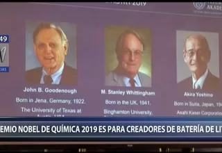 Nobel de Química para tres investigadores por desarrollar las baterías de litio