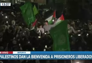 Palestinos dan la bienvenida a prisioneros liberados