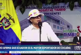 Petro asegura que Ecuador es el principal exportador de cocaína