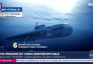 Putin anuncia prueba exitosa del sumergible atómico Poseidón