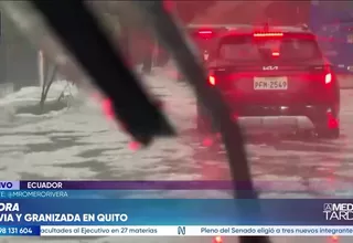 Quito registra fuerte lluvia con granizo este jueves por la tarde