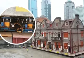 China: Robots trasladan edificio de 100 años en Shanghái